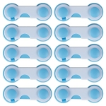 Syga 20 Pcs Baby Safety Locks | Child Proof Cabinets, Drawers, Appliances, Toilet Seat, Fridge And Oven | Tools Not Required | Uses Dual Adhesive Tape And Latch System (Blue)