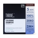 Thriveco Coloring Shampoo, Dark Brown | 5-Minute Quick Color | 100% Grey Coverage | Pack Of 4 X 20 Ml | Ammonia Free | Long Lasting Color, Glossy Hair | With Hyaplex™ |80 Ml