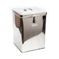 Coconut Kunj – 12 Kg Capacity Stainless Steel Square Grocery Container/Dabba/Canister