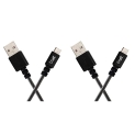 Boat Micro Usb 500 Tangle-Free, Sturdy Micro Usb Cable With 3A Fast Charging & 480Mbps Data Transmission, 10000+ Bends Lifespan & Extended 1.5M Length Black) (Pack Of 2)
