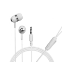 Hitage Earphones Hp-768 Headphones Earplugs Headset High Definition Sound Deep Extra Bass Wired Earphone With In-Line Mic Wide Compatibility Tangle Free Cable (White)