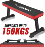Slovic Foldable Flat Fitness Bench – Heavy Duty, Space-Saving Design Duty| Home Gym Flat Fitness Bench