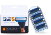Ustraa Gear 5 Blade Cartridge With Double Coated Edge(Pack Of 4)