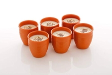 Mitron Plastic 6 Pcs, Tea/Coffee Kullad Set, Microwave Safe, Unbreakable, Round Shape, Brown Color