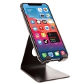 Gizga Essentials Portable Mobile Stand Holder, Precise Cutout To Enable Charging During Use, Sturdy Metal, Mobile Charging Support Stand For All Smartphones And Tablets, Anti-Slip Rubber Pads, Black