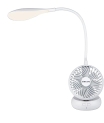 Bajaj Airlight 85 Mm Personal Rechargeable Fan With Task Lighting |8 W Table Fan| 360-Degree Table Lamp| 3-6 Hours* Battery Backup| Silent Operation| Usb Charging Fan| 1-Yr Warranty White