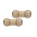 Kingsway Dumbell Shape Car Neck Rest Pillow For Hyundai Santa Fe (Model 2017)(Beige, Set Of 2, Leatherette)