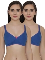 Clovia Women’S Pack Of 2 T-Shirt Non Padded Wirefree Demicup Bra (Combrc127_Multi-Coloured_36B)