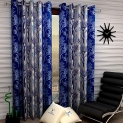 Fashion String Polyresin Window Curtain Set ( 5 Feet Long , Blue ) – 2 Pieces