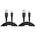 Boat Type C A325/A320 Tangle-Free, Sturdy Type C Cable With 3A Rapid Charging & 480Mbps Data Transmission(Black) (Pack Of 2)
