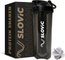 Slovic Leak-Proof Gym Shaker | Protein Shaker With Typhoon Blender | Bpa-Free 700 Ml Shaker(Pack Of 1, Black, Plastic)