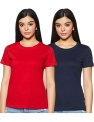 Honeysuckle By Cotton Colors Women’S Classic T-Shirt (Pack Of 2) (Twtrncp2G_Multicolor_Small_Navy/Red
